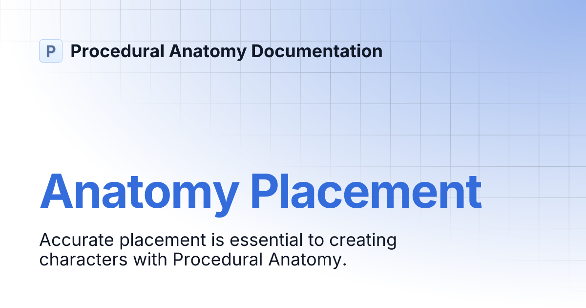 Anatomy Placement Procedural Anatomy Documentation